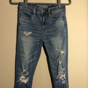 Ripped high waisted skinny jeans